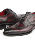 Paul Parkman Bordeaux Burnished Goodyear Welted Wingtip Oxford Shoes (ID