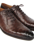 Paul Parkman Men's Brown Genuine Ostrich Oxford Shoes (ID