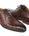 Paul Parkman Men's Brown Genuine Ostrich Oxford Shoes (ID