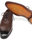 Paul Parkman Men's Brown Genuine Ostrich Oxford Shoes (ID