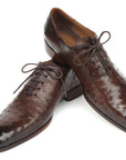 Paul Parkman Men's Brown Genuine Ostrich Oxford Shoes (ID