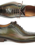 Paul Parkman Green Genuine Ostrich Leg Bicycle Toe Oxfords (ID