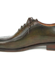 Paul Parkman Green Genuine Ostrich Leg Bicycle Toe Oxfords (ID