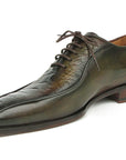 Paul Parkman Green Genuine Ostrich Leg Bicycle Toe Oxfords (ID