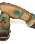 Paul Parkman Men's Tassel Loafers Olive & Green Patina (ID