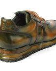 Paul Parkman Men's Olive Green Hand-Painted Sneakers (ID