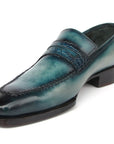 Paul Parkman Men's Turquoise Patina Handmade Loafers (ID