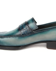 Paul Parkman Men's Turquoise Patina Handmade Loafers (ID