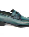 Paul Parkman Men's Turquoise Patina Handmade Loafers (ID