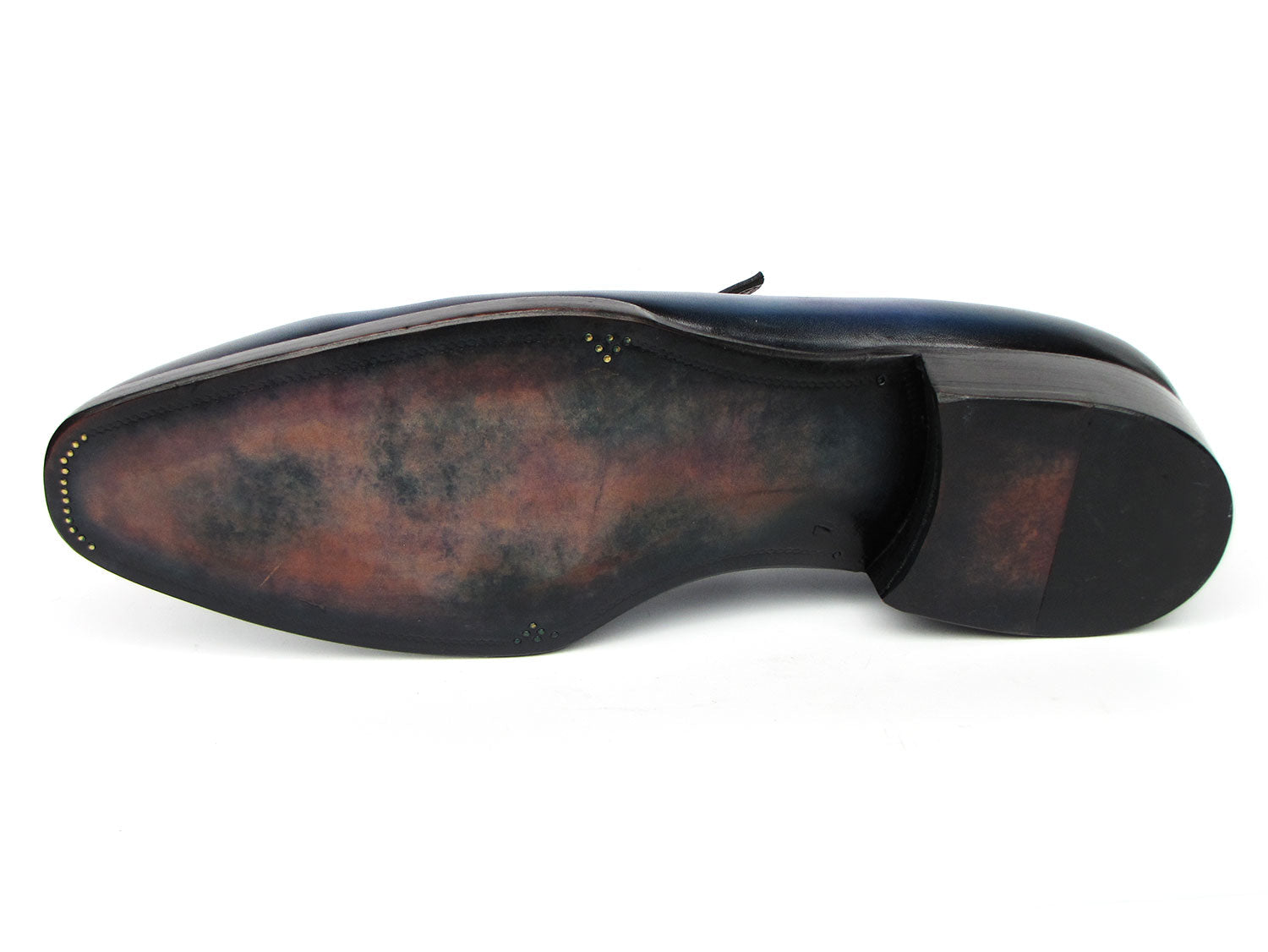 Paul Parkman Men's Blue Patina Handmade Loafers (ID