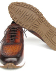 Paul Parkman Men's Brown Hand-Painted Woven Leather Sneakers (ID