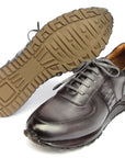 Paul Parkman Men's Gray & Black Patina Sneakers (ID