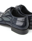 Paul Parkman Navy Polished Leather Wingtip Brogues (ID