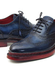 Paul Parkman Men's Triple Leather Sole Navy Wingtip Oxfords (ID
