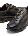 Paul Parkman Men's Green Patina Leather Sneakers (ID