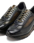 Paul Parkman Men's Green Patina Leather Sneakers (ID