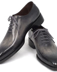 Paul Parkman Goodyear Welted Wholecut Oxfords Gray Black Hand-Painted (ID