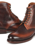 Paul Parkman Men's Brown Burnished Leather Boots (824BRW73)