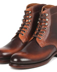 Paul Parkman Men's Brown Burnished Leather Boots (824BRW73)