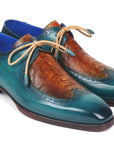 Paul Parkman Beige & Brown Plaid Canvas Derby Shoes (ID