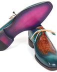 Paul Parkman Genuine Ostrich Leg & Calfskin Derby Shoes (ID