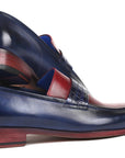 Paul Parkman Beige & Brown Plaid Canvas Derby Shoes (ID