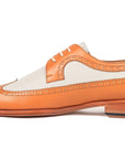 Paul Parkman Dual Tone Wingtip Derby Shoes Cognac & Cream (ID