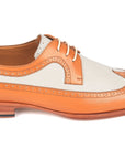 Paul Parkman Beige & Brown Plaid Canvas Derby Shoes (ID