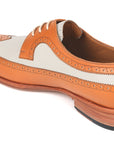 Paul Parkman Dual Tone Wingtip Derby Shoes Cognac & Cream (ID
