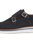 Paul Parkman Beige & Brown Plaid Canvas Derby Shoes (ID