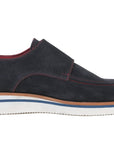 Paul Parkman Men's Smart Casual Monkstrap Shoes Navy Suede (ID
