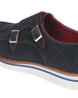 Paul Parkman Beige & Brown Plaid Canvas Derby Shoes (ID