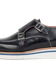 Paul Parkman Beige & Brown Plaid Canvas Derby Shoes (ID