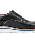 Paul Parkman Men's Smart Casual Monkstrap Shoes Black Leather (ID