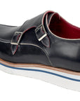 Paul Parkman Beige & Brown Plaid Canvas Derby Shoes (ID