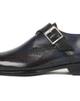 Paul Parkman Beige & Brown Plaid Canvas Derby Shoes (ID
