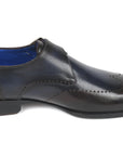 Paul Parkman Beige & Brown Plaid Canvas Derby Shoes (ID