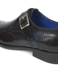 Paul Parkman Beige & Brown Plaid Canvas Derby Shoes (ID