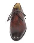 Paul Parkman Beige & Brown Plaid Canvas Derby Shoes (ID