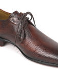 Paul Parkman Beige & Brown Plaid Canvas Derby Shoes (ID