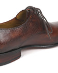 Paul Parkman Beige & Brown Plaid Canvas Derby Shoes (ID