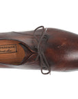Paul Parkman Beige & Brown Plaid Canvas Derby Shoes (ID