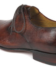 Paul Parkman Beige & Brown Plaid Canvas Derby Shoes (ID