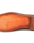 Paul Parkman Beige & Brown Plaid Canvas Derby Shoes (ID