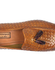 Paul Parkman Beige & Brown Plaid Canvas Derby Shoes (ID