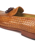 Paul Parkman Beige & Brown Plaid Canvas Derby Shoes (ID