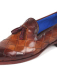 Paul Parkman Men's Big Braided Tassel Loafers Brown (ID