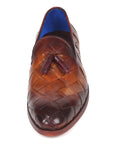 Paul Parkman Men's Big Braided Tassel Loafers Brown (ID