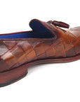 Paul Parkman Men's Big Braided Tassel Loafers Brown (ID