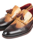 Paul Parkman Kiltie Tassel Loafer Beige & Brown (ID